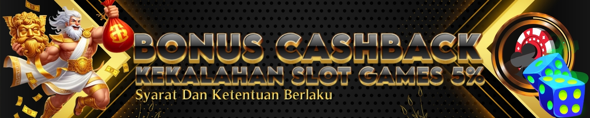 BONUS CASHBACK KEKALAHAN SLOT GAMES 5% PUSAKABET